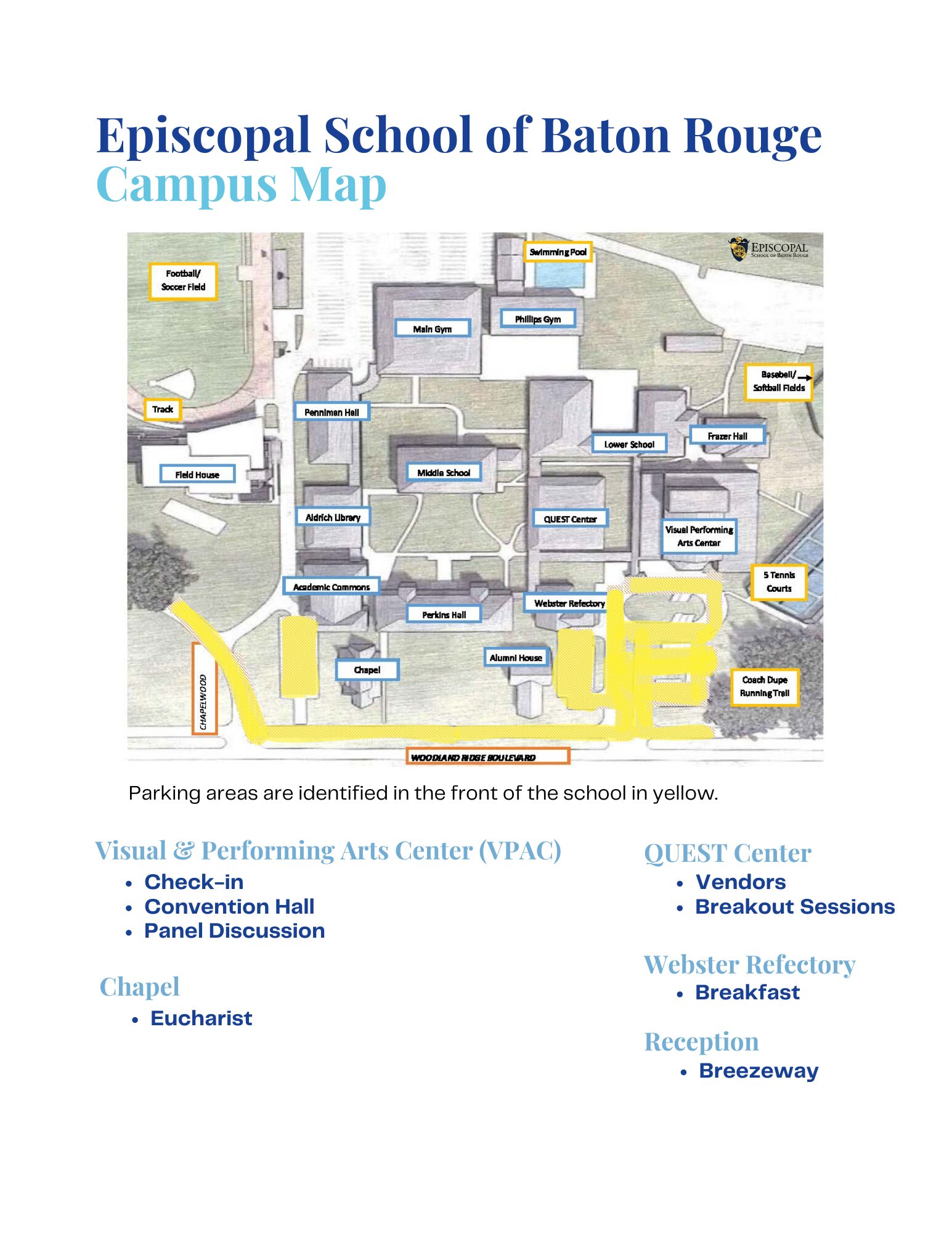 Map of Episcopal School of Baton Rouge